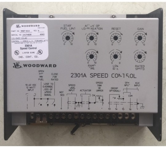 Speed control 2301A woodward part no : 9907-014, serial no : 14174828